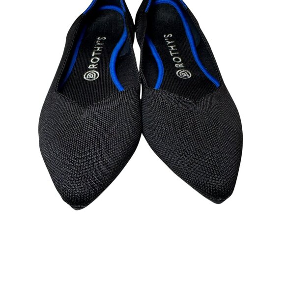 Rothy's Ballet Flats Womens Sz 11 The Point Toe Black Knit Shoes Slip On Comfort - Picture 3 of 6